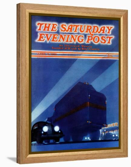 "Highway Diner," Saturday Evening Post Cover, April 9, 1938-Ski Weld-Framed Premier Image Canvas