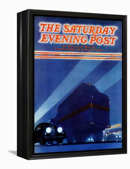 "Highway Diner," Saturday Evening Post Cover, April 9, 1938-Ski Weld-Framed Premier Image Canvas