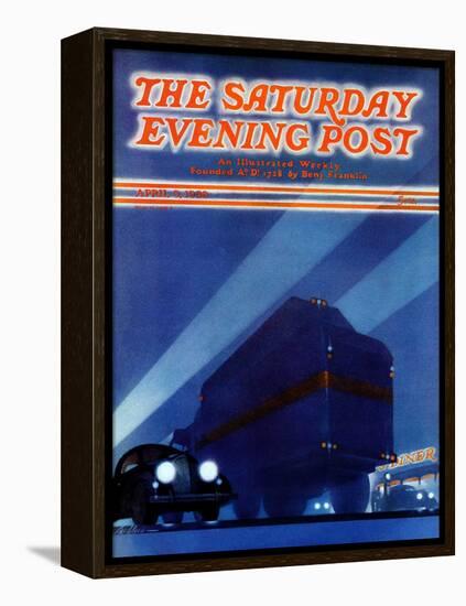 "Highway Diner," Saturday Evening Post Cover, April 9, 1938-Ski Weld-Framed Premier Image Canvas