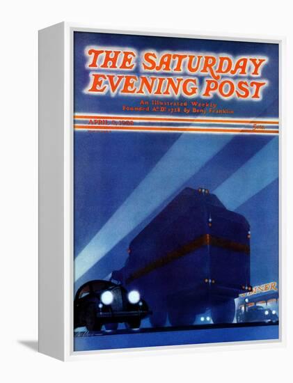 "Highway Diner," Saturday Evening Post Cover, April 9, 1938-Ski Weld-Framed Premier Image Canvas