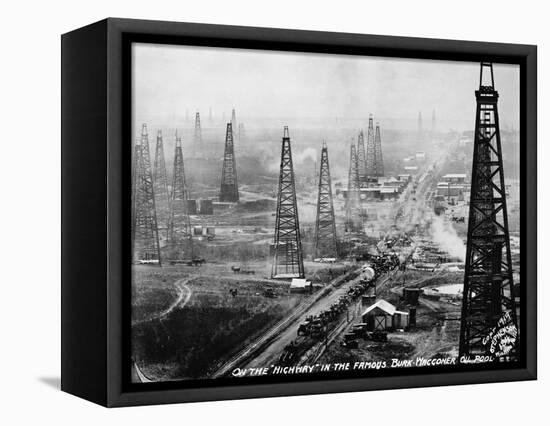 Highway in Burk-Waggoner Oil Pool-null-Framed Premier Image Canvas