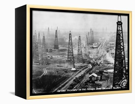 Highway in Burk-Waggoner Oil Pool-null-Framed Premier Image Canvas