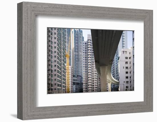 Highway Overpass and Apartment Towers, Hong Kong, China-Paul Souders-Framed Photographic Print