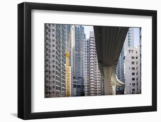 Highway Overpass and Apartment Towers, Hong Kong, China-Paul Souders-Framed Photographic Print