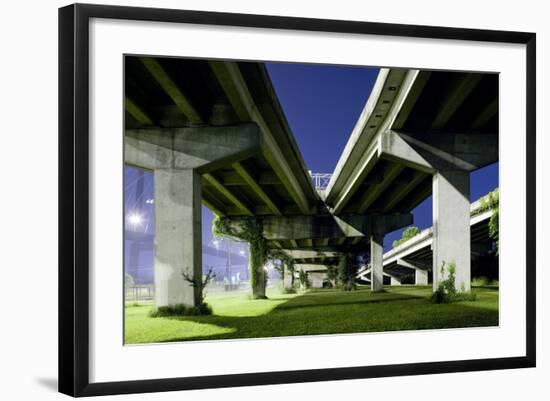 Highway Overpass at Night-Paul Souders-Framed Photographic Print