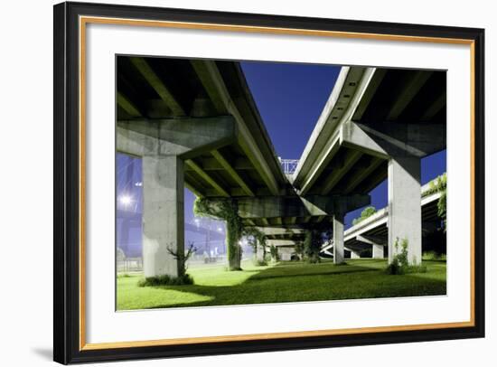 Highway Overpass at Night-Paul Souders-Framed Photographic Print