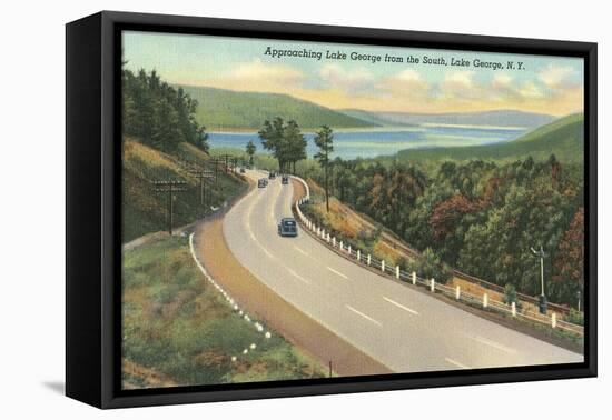 Highway Scene, Lake George, New York-null-Framed Stretched Canvas