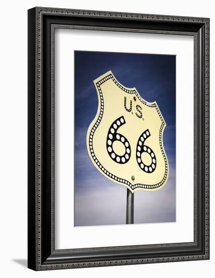 Highway Sign on Historic Route 66, Seligman, Arizona, Usa-Russ Bishop-Framed Photographic Print