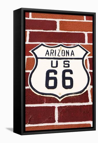 Highway Sign on Historic Route 66, Seligman, Arizona, Usa-Russ Bishop-Framed Premier Image Canvas