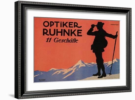 Hiker in the Alps-null-Framed Premium Giclee Print