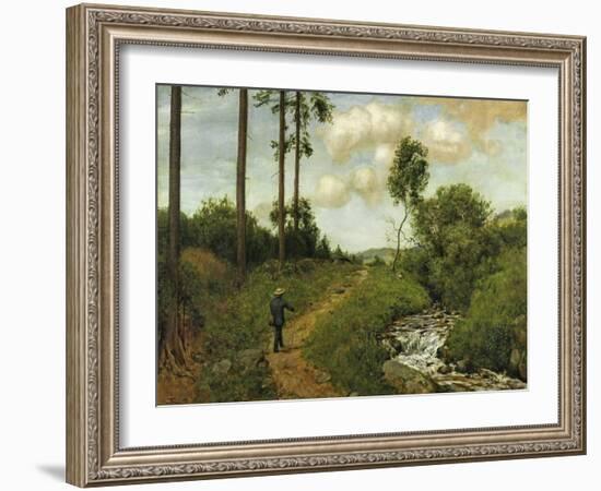 Hiker in the Black Forest (Der Wanderer Im Schwarzwald), 1891-Hans Thoma-Framed Giclee Print