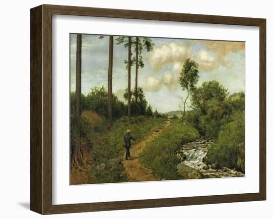 Hiker in the Black Forest (Der Wanderer Im Schwarzwald), 1891-Hans Thoma-Framed Giclee Print