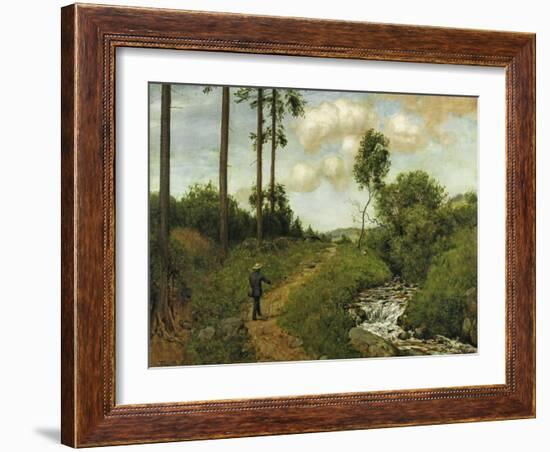 Hiker in the Black Forest (Der Wanderer Im Schwarzwald), 1891-Hans Thoma-Framed Giclee Print