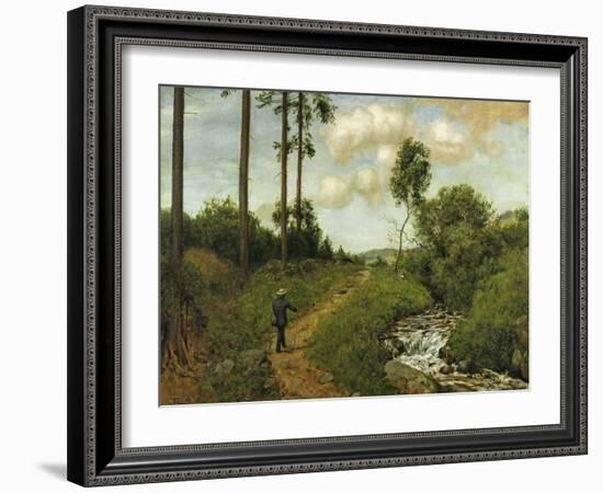 Hiker in the Black Forest (Der Wanderer Im Schwarzwald), 1891-Hans Thoma-Framed Giclee Print