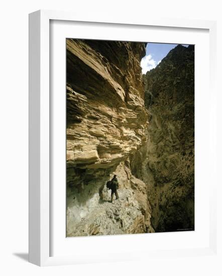 Hiker in the Himalayas-James Burke-Framed Photographic Print