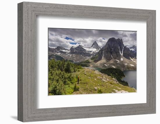 Hiker on the Nub, Mt. Assiniboine Provincial Park, Canada (MR)-Howie Garber-Framed Photographic Print