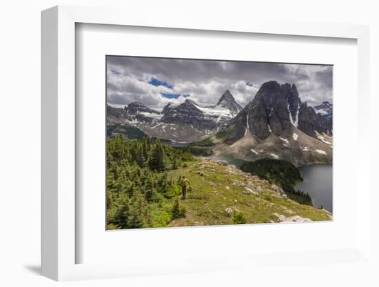 Hiker on the Nub, Mt. Assiniboine Provincial Park, Canada (MR)-Howie Garber-Framed Photographic Print