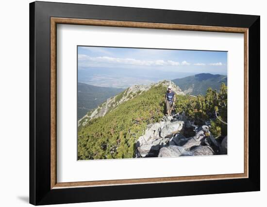 Hiker on Trail, Pirin National Park, UNESCO World Heritage Site, Near Bansko, Bulgaria, Europe-Christian Kober-Framed Photographic Print