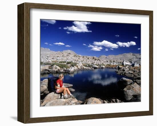 Hiker, Sierra Nevada Range, CA-Mitch Diamond-Framed Photographic Print