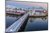 Hikers Admire Sunset Colors on the Typical Red Houses from a Deck-Roberto Moiola-Mounted Photographic Print