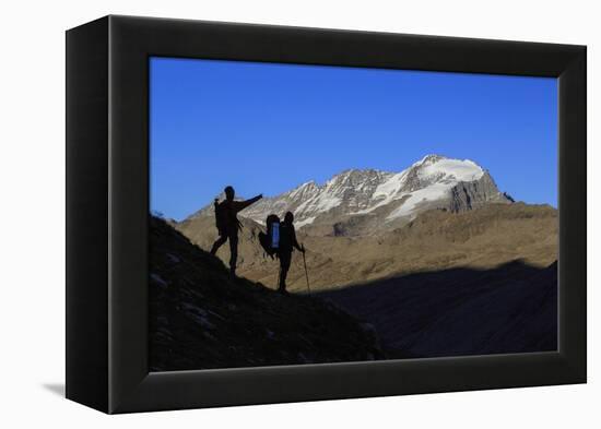 Hikers Admire the View of Alpi Graie (Graian Alps) Landscape, Gran Paradiso National Park, Italy-Roberto Moiola-Framed Premier Image Canvas