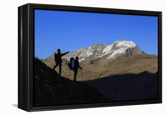 Hikers Admire the View of Alpi Graie (Graian Alps) Landscape, Gran Paradiso National Park, Italy-Roberto Moiola-Framed Premier Image Canvas