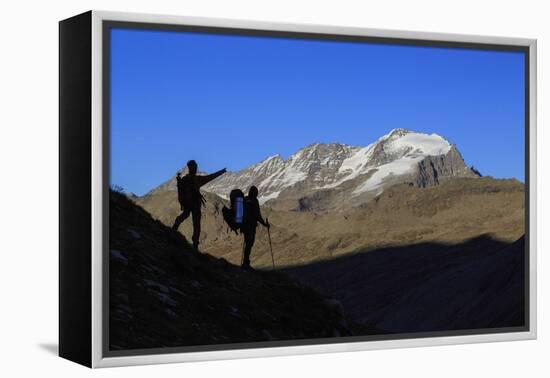 Hikers Admire the View of Alpi Graie (Graian Alps) Landscape, Gran Paradiso National Park, Italy-Roberto Moiola-Framed Premier Image Canvas