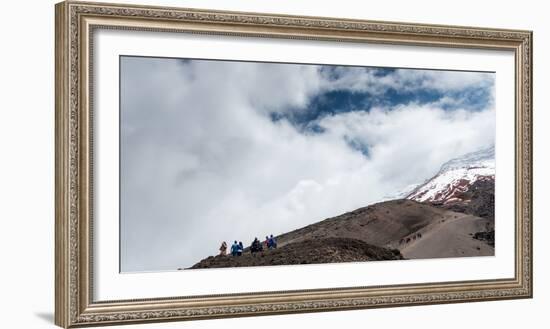 Hikers at Cotopaxi volcano, Ecuador, South America-Alexandre Rotenberg-Framed Photographic Print