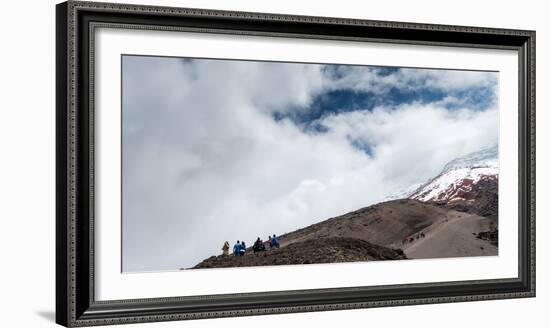 Hikers at Cotopaxi volcano, Ecuador, South America-Alexandre Rotenberg-Framed Photographic Print