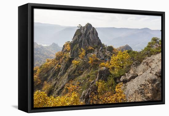 Hikers at the Vogelbergsteig Near DŸrnstein, Wachau, Lower Austria, Austria, Europe-Gerhard Wild-Framed Premier Image Canvas