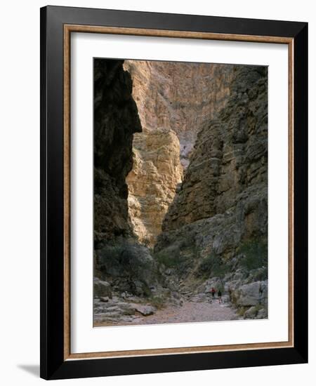 Hikers & Dog in Pigeon Canyon, Grand Canyon-Parashant National Monument, Arizona, USA-Scott T. Smith-Framed Photographic Print