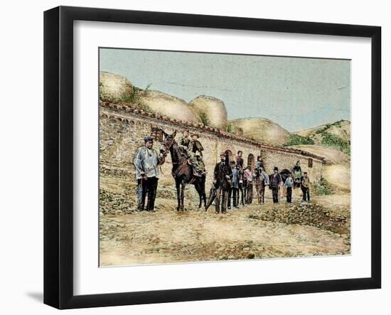 Hikers in San Jeronimo, Montserrat, Catalonia, Spain, from 'The Illustration', 1890-L. Urgelles-Framed Giclee Print