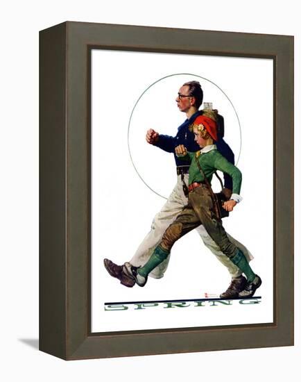 "Hikers", May 5,1928-Norman Rockwell-Framed Premier Image Canvas