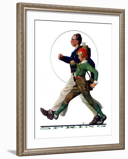 "Hikers", May 5,1928-Norman Rockwell-Framed Giclee Print