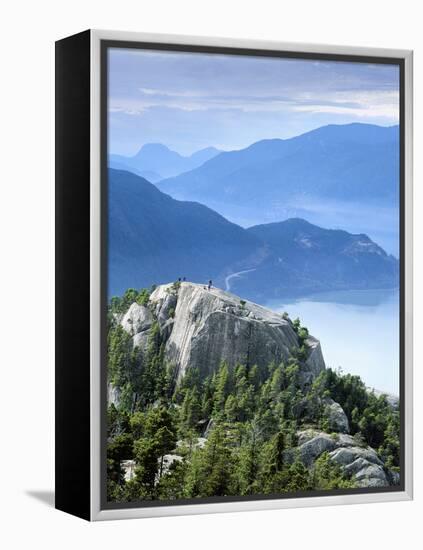 Hikers on Peak of the Chief, Stawamus Chief Provincial Park, Squamish, British Columbia, Canada-Paul Colangelo-Framed Premier Image Canvas