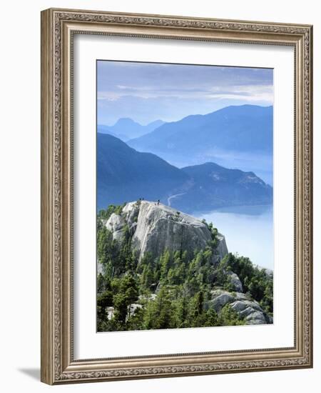 Hikers on Peak of the Chief, Stawamus Chief Provincial Park, Squamish, British Columbia, Canada-Paul Colangelo-Framed Photographic Print