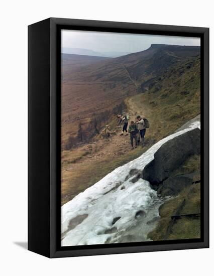 Hikers on Stanage Edge, Hathersage, Derbyshire, 1964-Michael Walters-Framed Premier Image Canvas