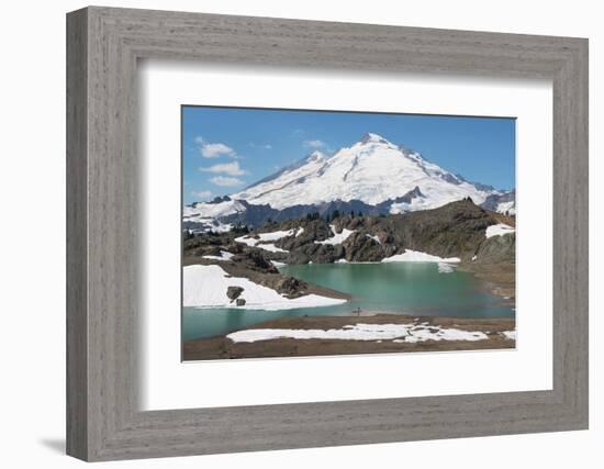 Hikers relaxing at Goat Lake on Ptarmigan Ridge. Mount Baker Wilderness, Washington State-Alan Majchrowicz-Framed Photographic Print