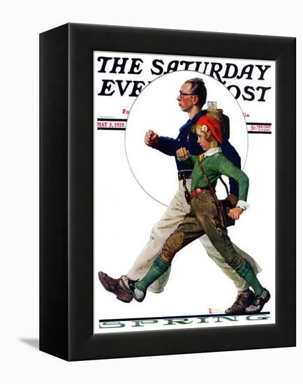 "Hikers" Saturday Evening Post Cover, May 5,1928-Norman Rockwell-Framed Premier Image Canvas