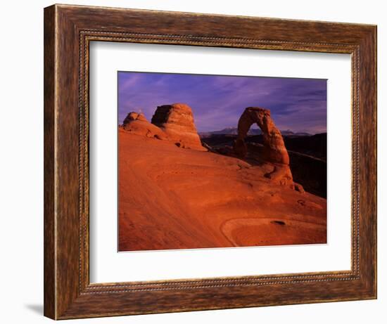 Hikers View Delicate Arch at Sunset, Utah, USA-Jerry Ginsberg-Framed Photographic Print