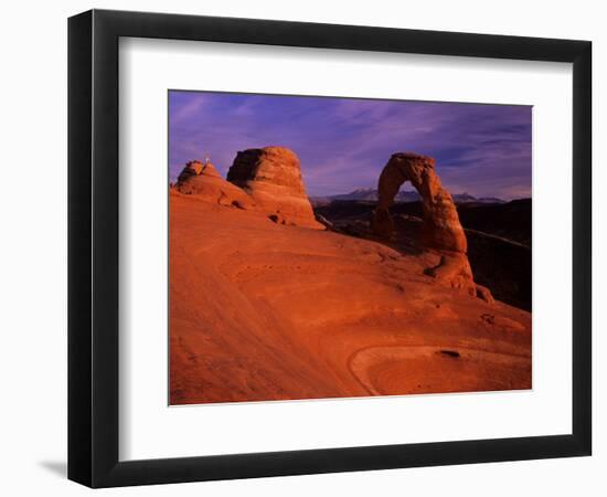 Hikers View Delicate Arch at Sunset, Utah, USA-Jerry Ginsberg-Framed Photographic Print