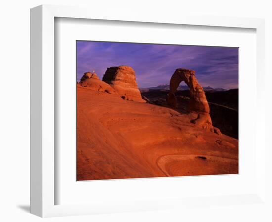 Hikers View Delicate Arch at Sunset, Utah, USA-Jerry Ginsberg-Framed Photographic Print