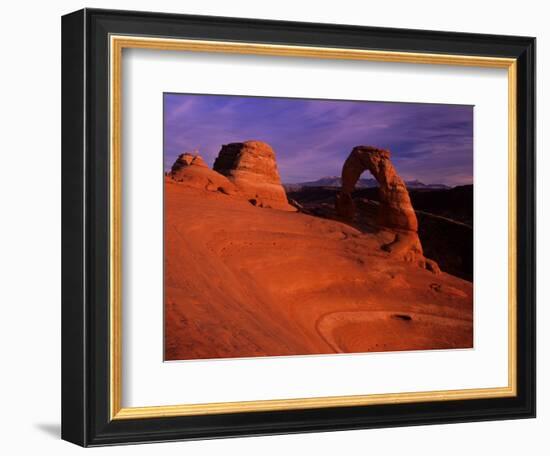Hikers View Delicate Arch at Sunset, Utah, USA-Jerry Ginsberg-Framed Photographic Print