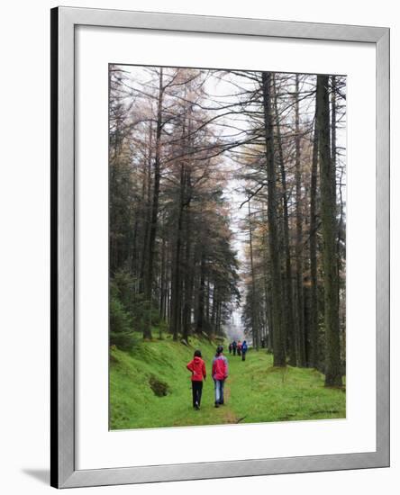 Hikers Walking in Brecon Beacons National Park, South Wales, Uninted Kingdom, Europe-Christian Kober-Framed Photographic Print