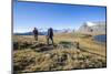 Hikers Wallking Along Rosset Lake, Gran Paradiso National Park, Alpi Graie (Graian Alps), Italy-Roberto Moiola-Mounted Photographic Print