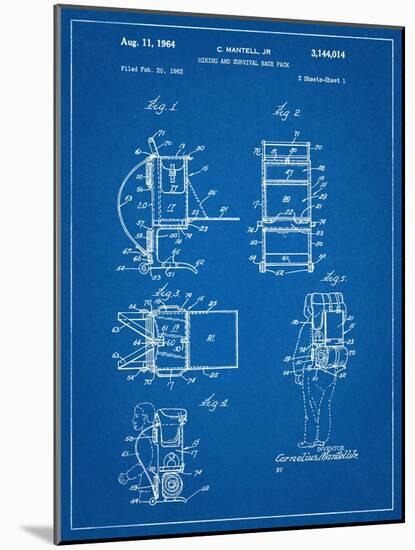 Hiking And Camping Backpack Patent-null-Mounted Art Print