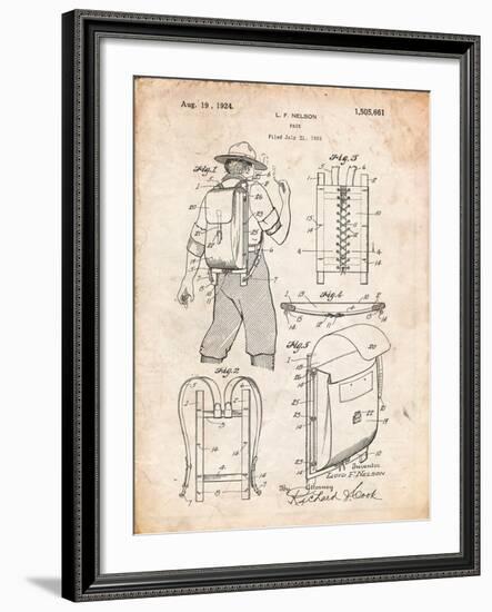 Hiking And Camping Backpack Patent-Cole Borders-Framed Art Print