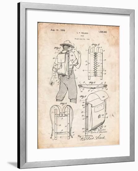 Hiking And Camping Backpack Patent-Cole Borders-Framed Art Print