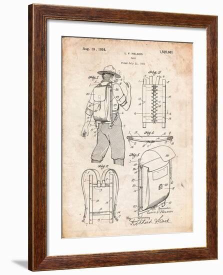 Hiking And Camping Backpack Patent-Cole Borders-Framed Art Print