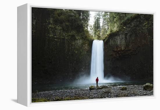 Hiking At Abiqua Falls. Willamette Valley, Oregon-Justin Bailie-Framed Premier Image Canvas